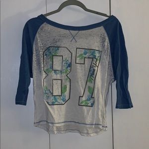 Three-quarter sleeve baseball tee